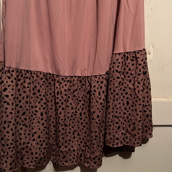 NWT BLOOMCHIC DRESS 3x Color block White Pink and Leopard print - Picture 4 of 4